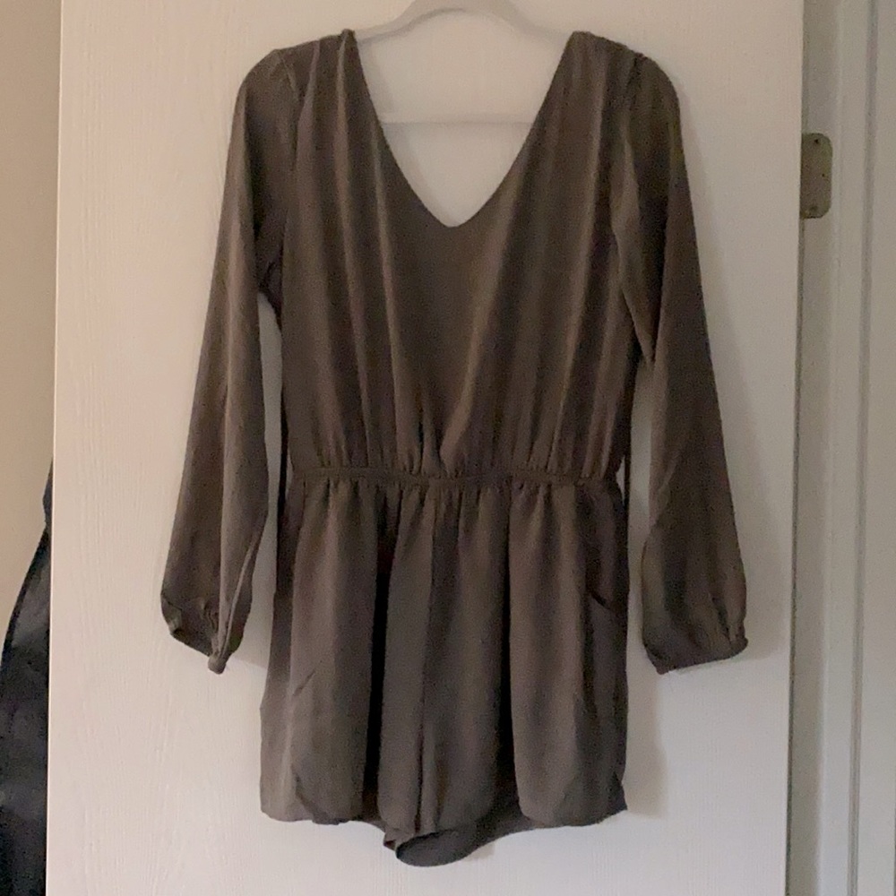 Gray chiffon romper
